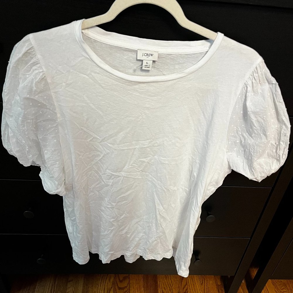 JCrew Factory Clip Dot Bubble Sleeve Tee